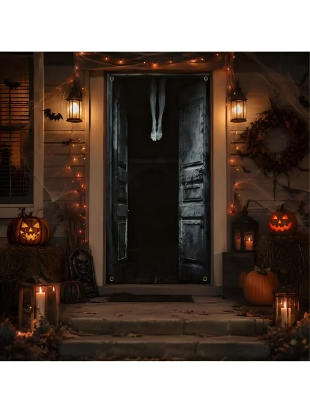 Halloween Door Cover Halloween Door Decorations 71X35 inch Scary Door Cover